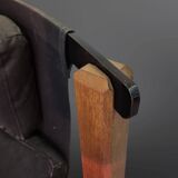 Constructivist design lounge chair wood, metal and canvas, Netherlands 1960