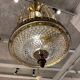 Lustre cage en cristal et bronze vers 1900