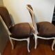 A pair of Louis XV style armchairs in wood and velvet fabrics