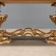 Antique baroque-style coffee table in wood, 19th century