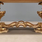 Table basse baroque antique en bois, 19e siècle