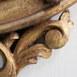 Ancient golden wood witch mirror - late 19th century
