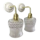 Pair of glass and ceramic wall lights