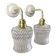 Pair of glass and ceramic wall lights