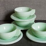 Four Art-Deco opaline cups