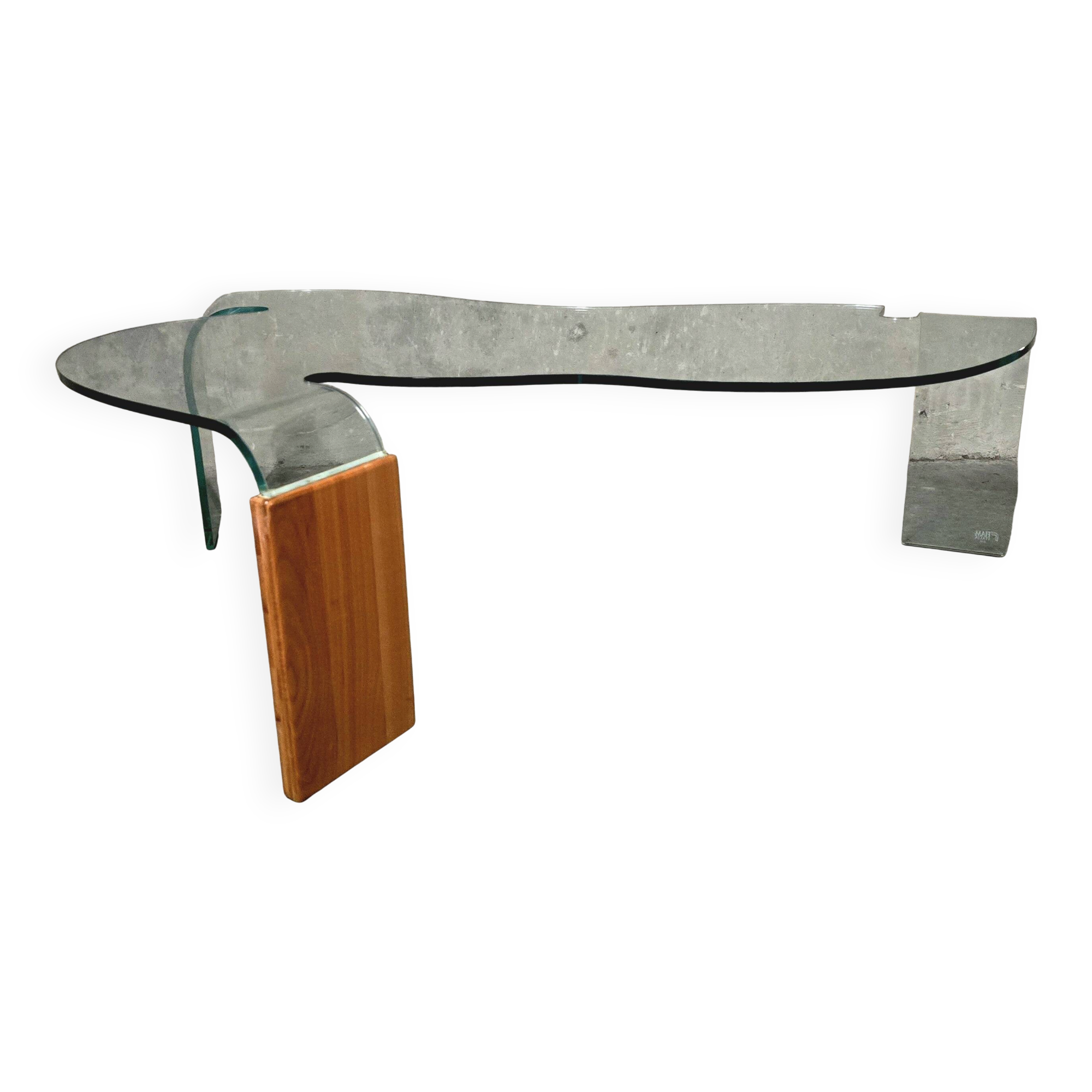 Hans von Klier pour FIAM, table basse en verre, verre, années 1990, Italie