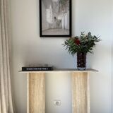 100% raw travertine console