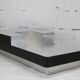 Coffee table "Space Age", wood, aluminum veneer, France, circa 1970