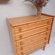 Bamboo and rattan wood chest of drawers from the 60s