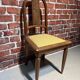 Set of a chair and an armchair in wood and yellow fabric