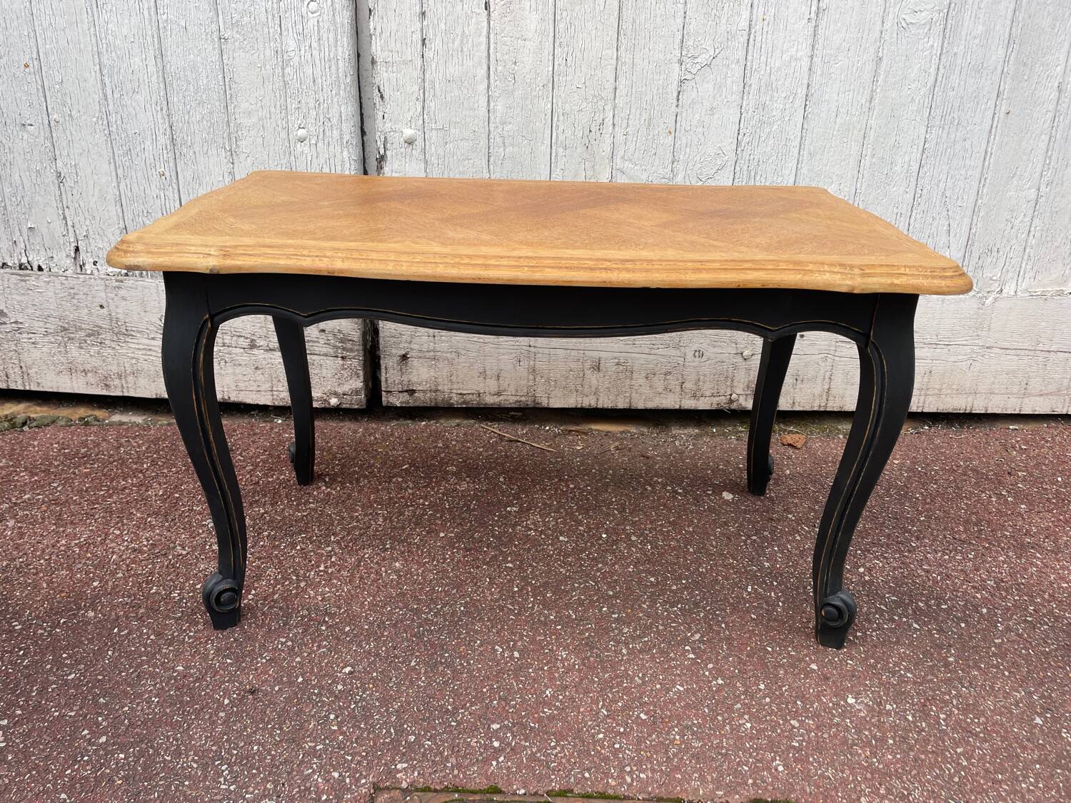 Louis XV style black patinated coffee table