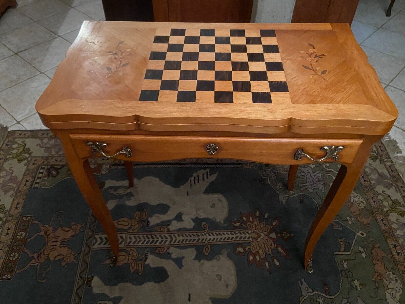 Game table console sofa back to a drawer tray wallet Louis XV