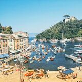 Port de Portofino, 1977" de Slim Aarons | Impression C professionnelle (impression Lambda)