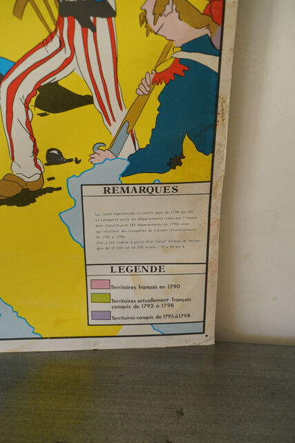 Large school poster history, geographic in 1789 two-sided