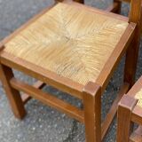 6 solid oak straw farmhouse dining chairs
