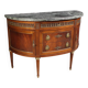 French Louis XVI style half-moon commode with marble top