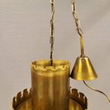 Brutalist brass hanging lamp, designed by Svend Aage Holm Sørensen Denmark