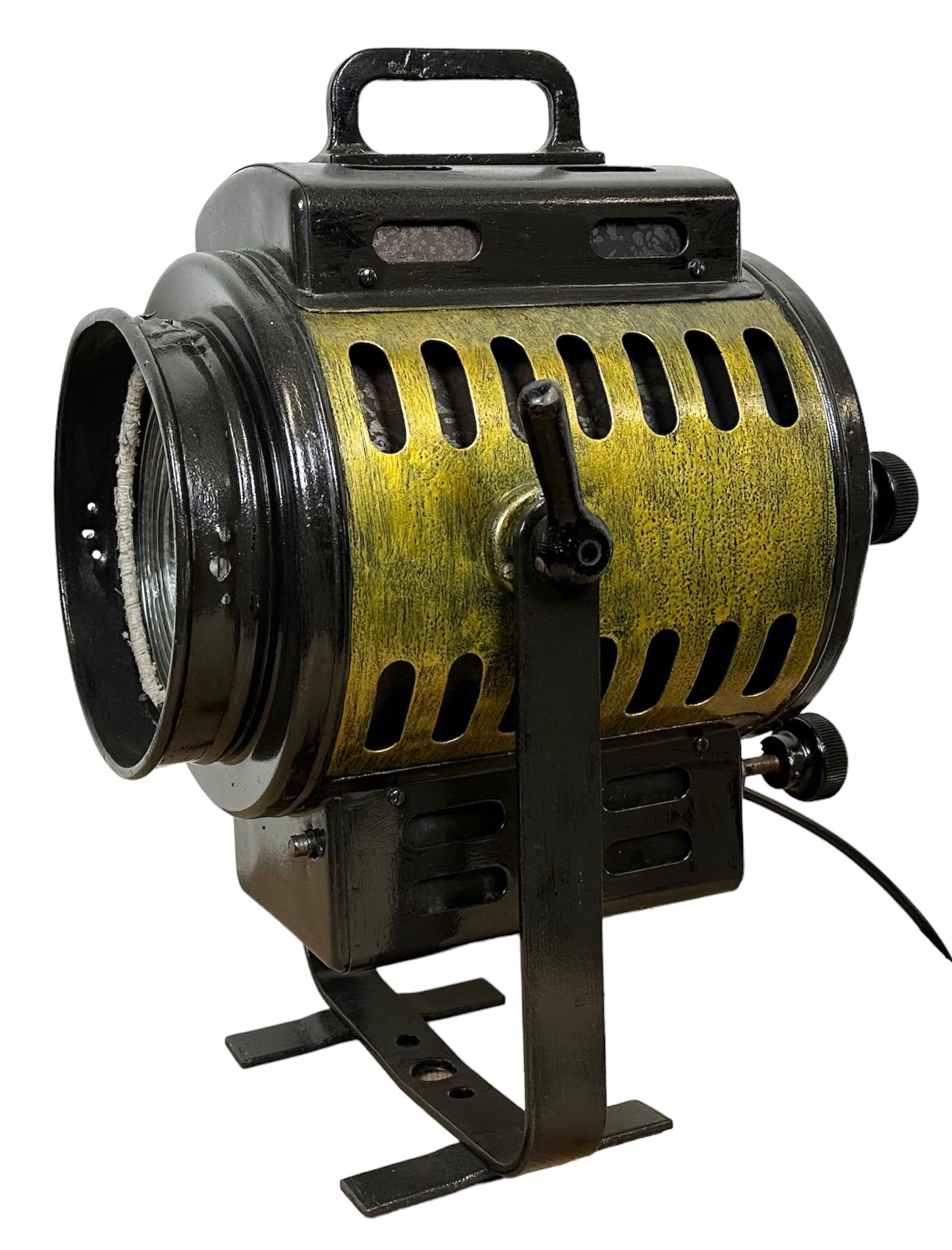 Vintage black theatre spotlight table lamp, 1960s