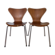 Pair of 2 Fritz Hansen 7 series chairs signed Mobilier International