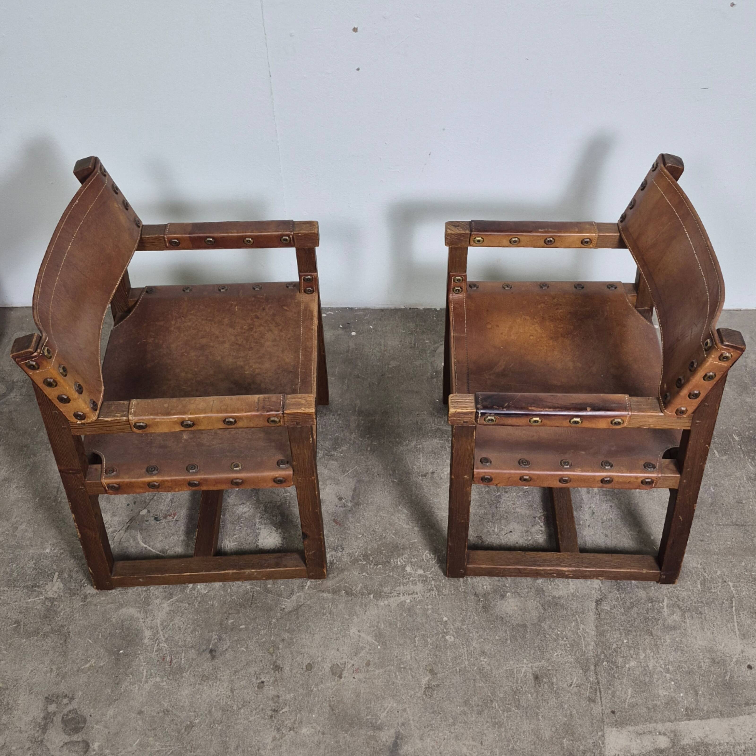 Ensemble de 2 fauteuils brutalistes de Biosca, Espagne, années 1950
