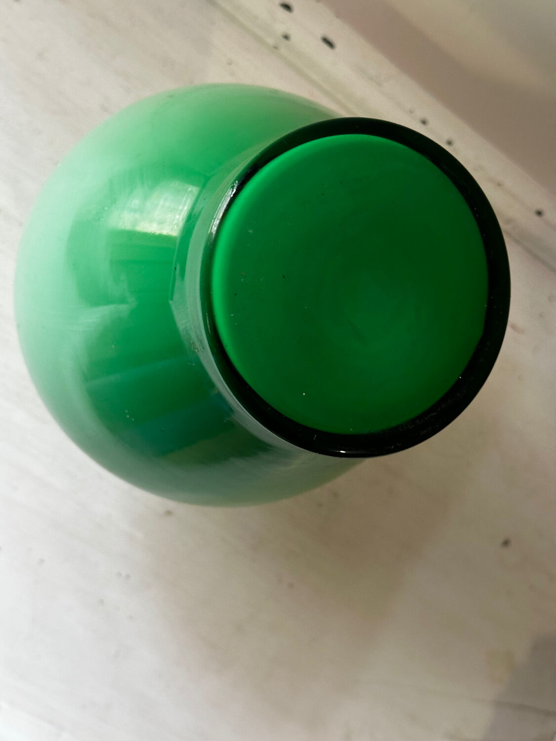 Vintage green opaline vase