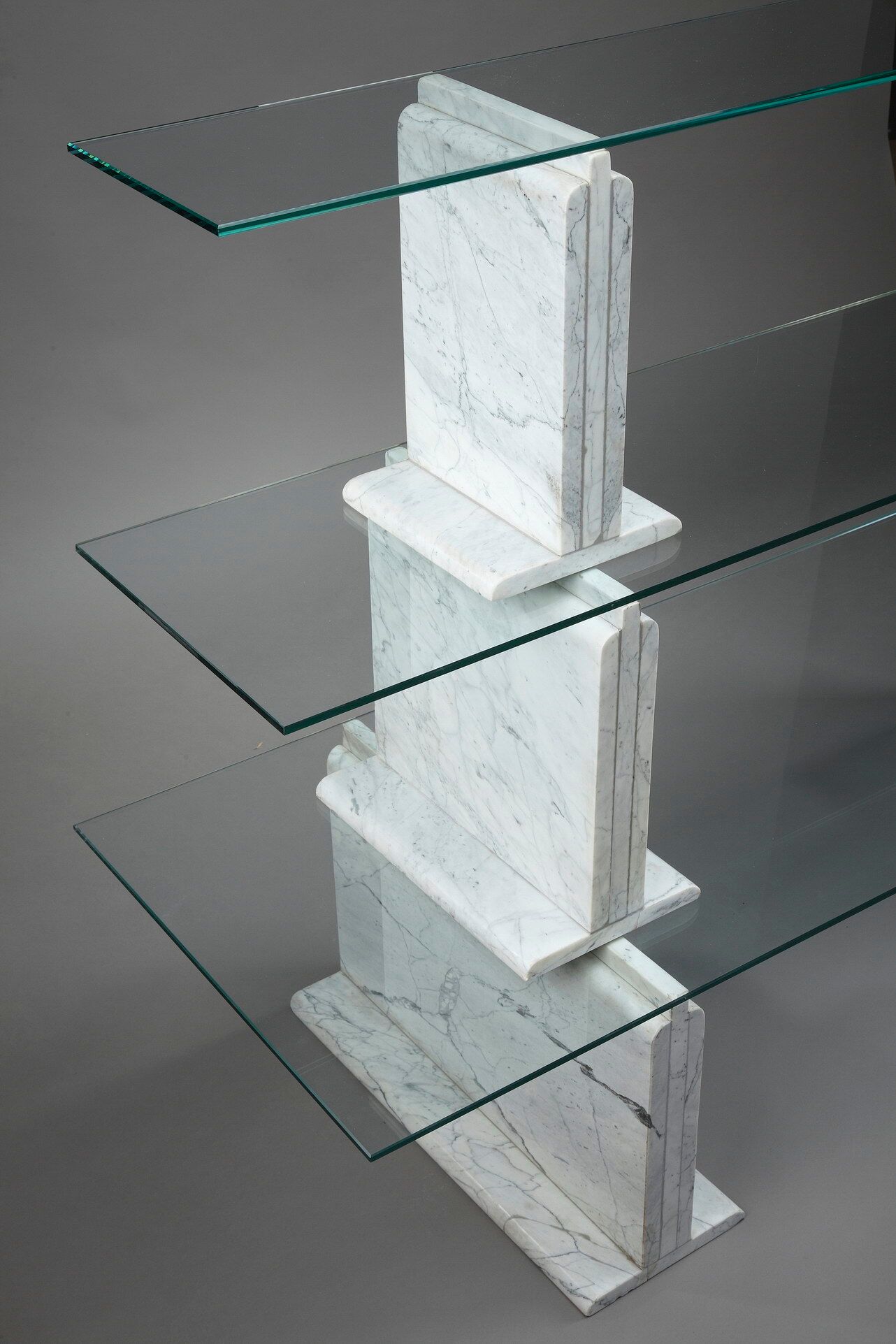 Carrara marble and glass library - 1970