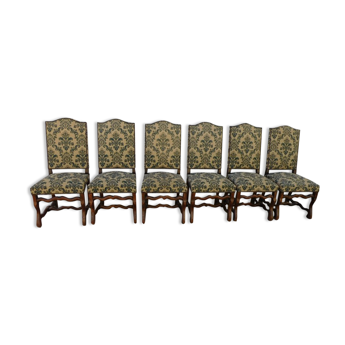 Series of 6 louis Xlll chairs in sheep bone