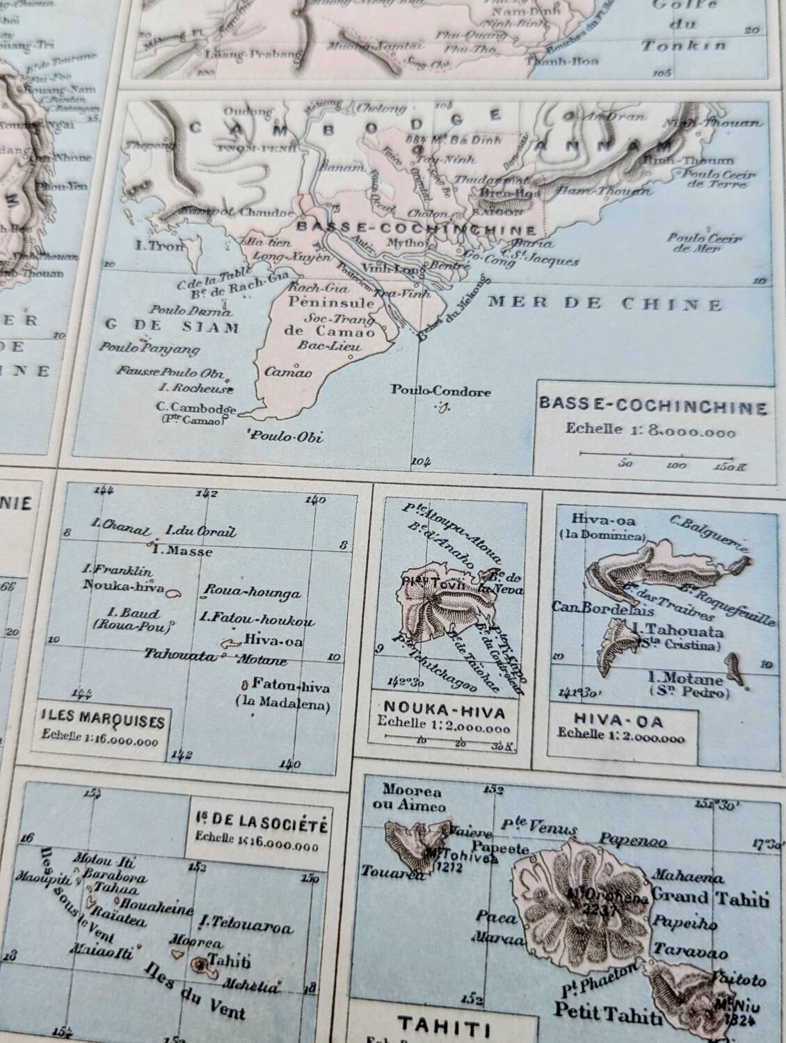 The French Empire, original map printed in 1892.