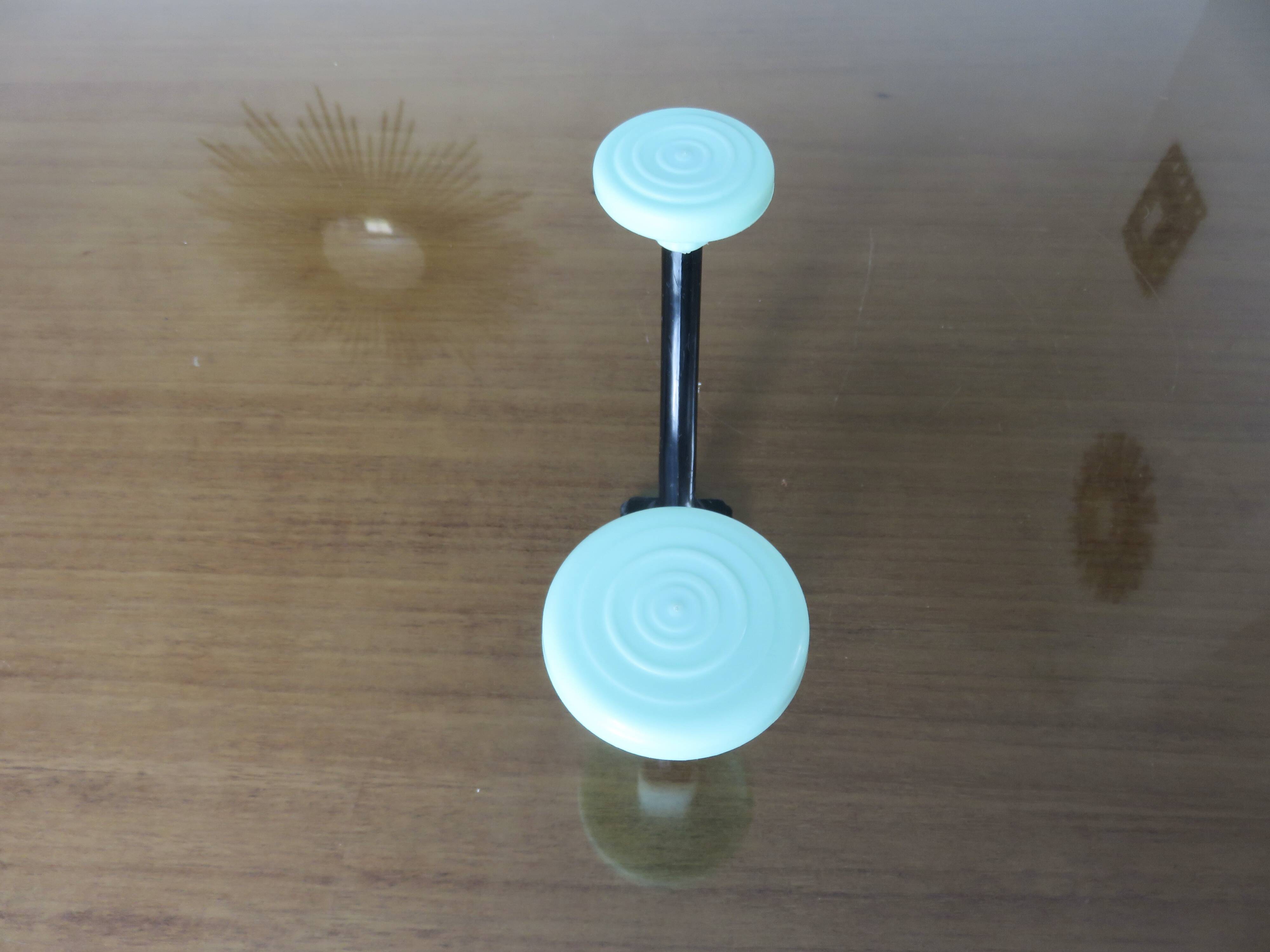 Wall coat rack, typical 1970 coat hook, practical green and black