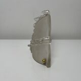 Partially frosted pressed glass wall lamp Art Deco Ezan icicle Jean Gau