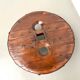 Brutalist Circular Coffee Table in Solid Wood – Brazilian Folk Art