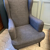 Fauteuil à grand dossier en tissu