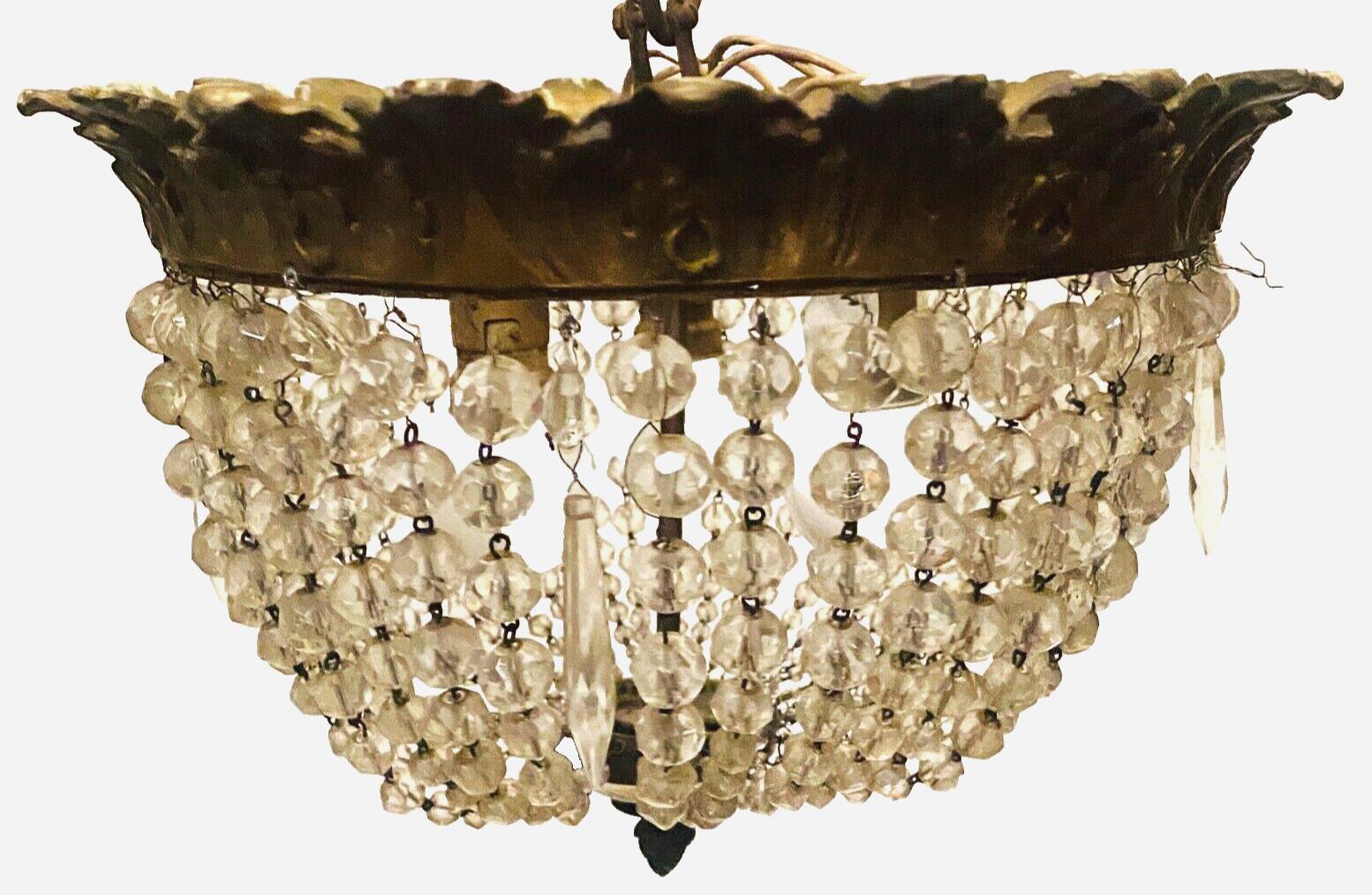 Lustre plafonnier de style Louis XV en bronze XX siècle