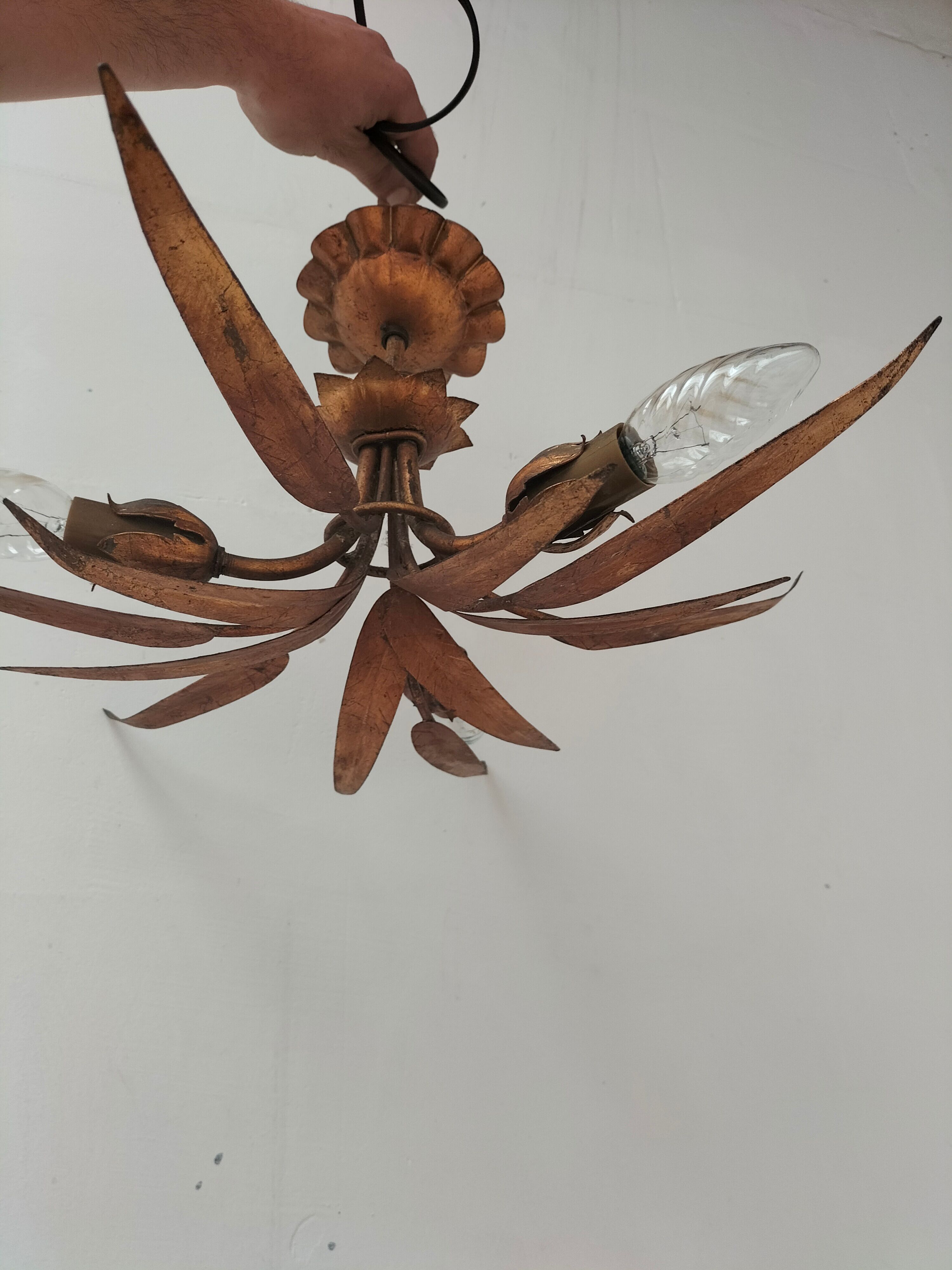 Golden leaf chandelier