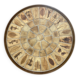 Table basse ronde  herbier - Roger Capron