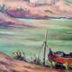 Tuscan landscape painting oil on panel signed