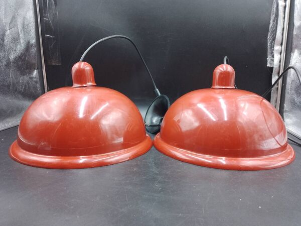 Rare x2 suspension lita design lampe industrielle  usine  tôle 1960/70 loft