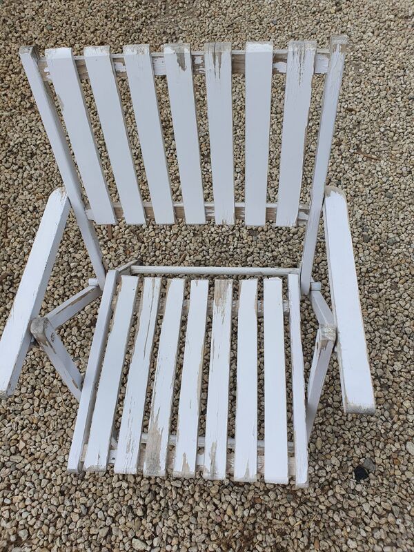 Fauteuil pliant de jardin à lattes de bois