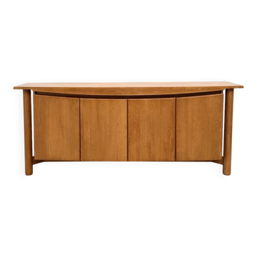 Curved enfilade Maison Regain in solid elm, 1970.