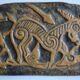 Bas-relief sculpture in terracotta inspired by the Celtic bestiary