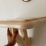 Vintage solid oak wall-mounted console shelf