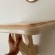 Vintage solid oak wall-mounted console shelf