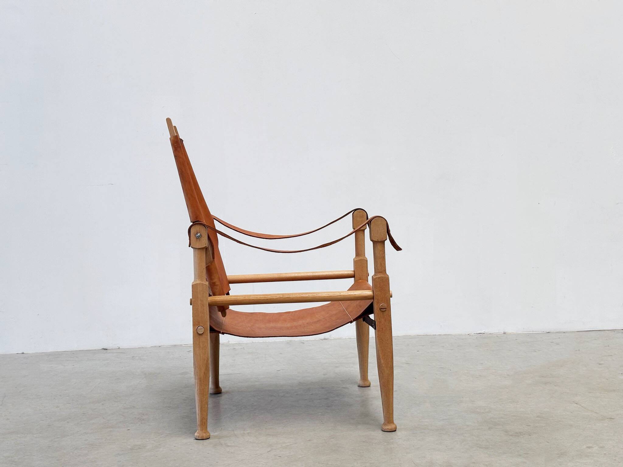 Cognac leather Safari chair