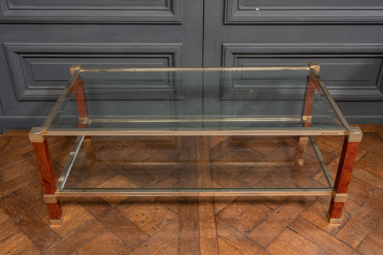 Coffee table with two trays by Pierre Vandel Paris 1980