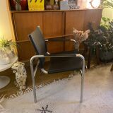 Tubular armchair and vintage skaï