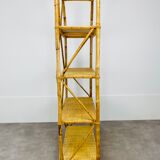 Vintage rattan bookshelf 60s