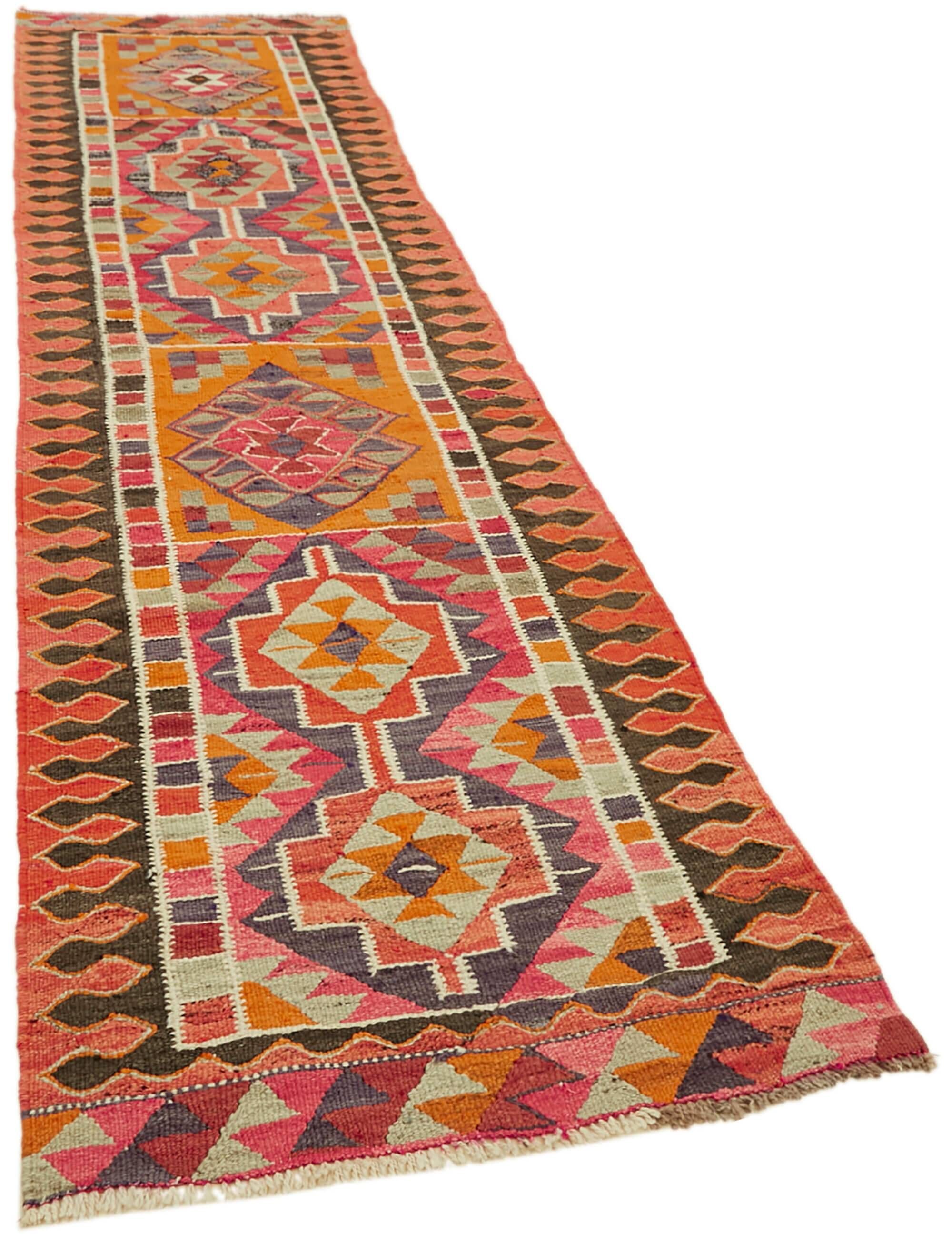 Turkish Handwoven Vintage Herki Kilim 94 cm x 346 cm