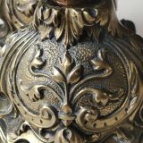 Pair of Antique Flambeaux Candlesticks/Baroque Style, Rocaille. In gilded bronze. 19th century