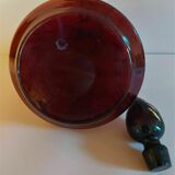 Vintage glass decanter Monaco glassware ruby and gold
