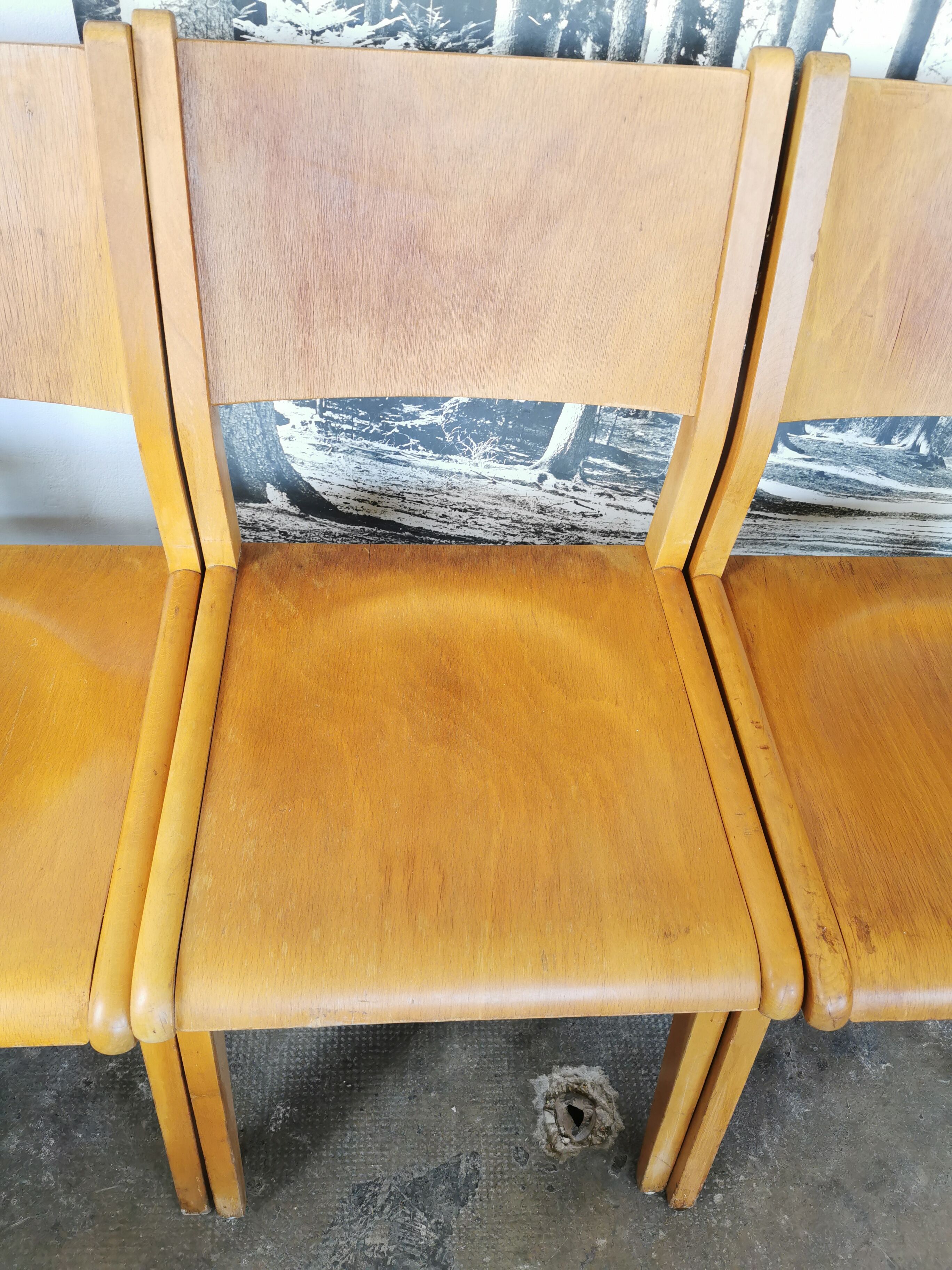 Set of 10 vintage theater chairs compass feet
